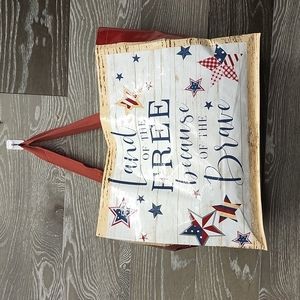 Patriotic reusable extra large strong tyvek shopping bag